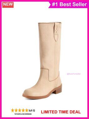 Knee High Boots Round Toe Low Heel Pull On Tall Campus Shoes